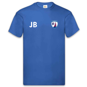 Personalised Adult Blue T-Shirt Crest Initials
