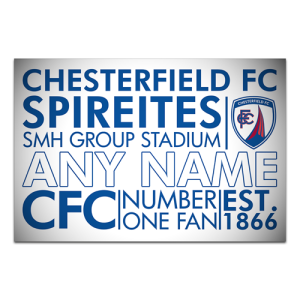 Alternative view of Aluminium Wall Art Chesterfield FC Number One Fan Text