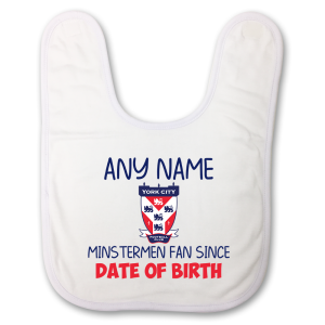 Baby Bib Personalised YCFC Fan Since Add Any Name & D.O.B