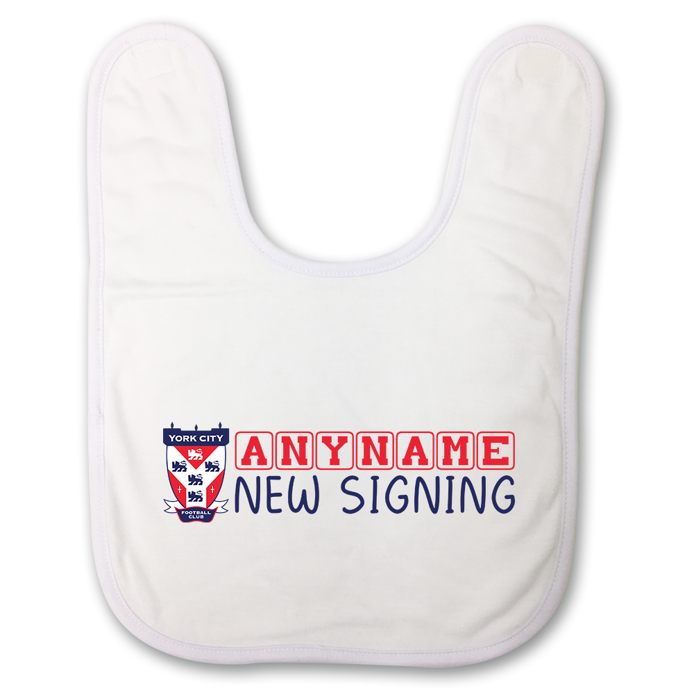 Baby Bib Personalised YCFC New Signing