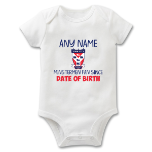 Baby Grow York City FC Fan Since Add Any Name & D.O.B