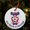 Personalised Bauble Xmas Tree Decoration York City FC Crest