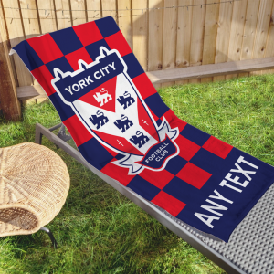 Alternative view of Personalised York City FC Beach Towel Chequered