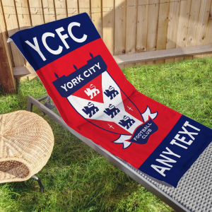 Alternative view of Personalised York City FC Beach Towel Crest Design 2