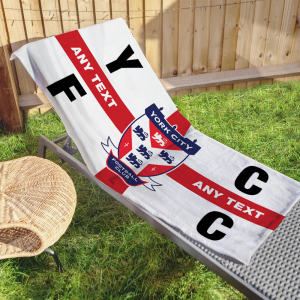 Alternative view of Personalised York City FC Beach Towel St George's Design YCFC