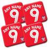 Personalised York City FC Coasters Pack Of 4 Name & Number