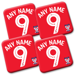 Personalised York City FC Coasters Pack Of 4 Name & Number