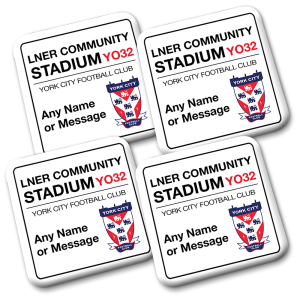 Personalised York City FC Coasters Pack Of 4 Street Sign