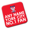 Personalised York City FC Coaster No.1 Fan