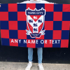 Personalised Flag York City FC Chequered Add Any Text