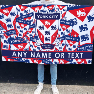 Personalised Flag York City FC Crest Mash Add Any Text