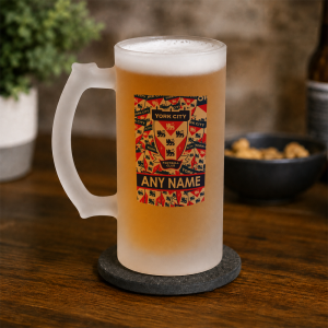Personalised YCFC Frosted Pint Glass Crest Mash - Image 3