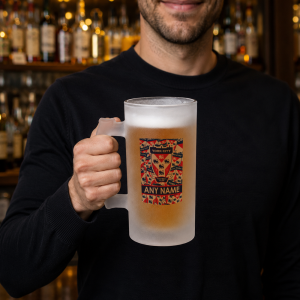 Alternative view of Personalised YCFC Frosted Pint Glass Crest Mash