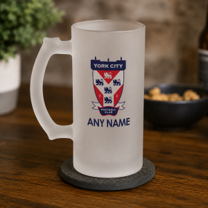 Personalised YCFC Frosted Pint Glass Crest