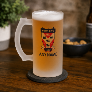 Alternative view of Personalised YCFC Frosted Pint Glass Crest