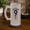 Personalised YCFC Frosted Pint Glass Name & Number