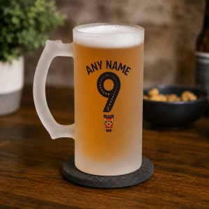 Personalised YCFC Frosted Pint Glass Name & Number - Image 3