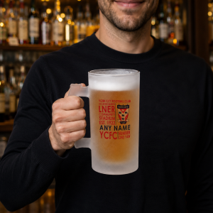 Alternative view of Personalised YCFC Frosted Pint Glass Text
