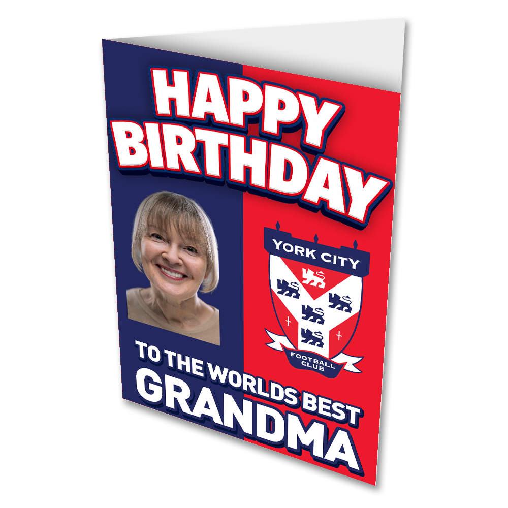 Personalised Happy Birthday Greeting Card York City FC Worlds Best Grandma Photo Upload