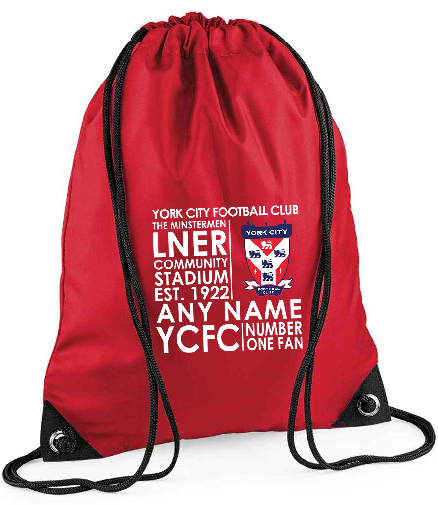 Personalised Gym Bag York City FC Text