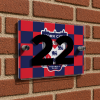 York City FC Personalised House Number Plaque Chequered