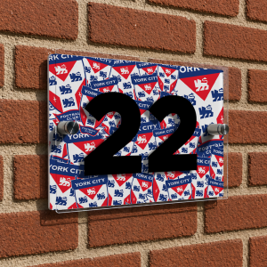 York City FC Personalised House Number Plaque Crest Mash