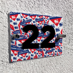 Alternative view of York City FC Personalised House Number Plaque Crest Mash