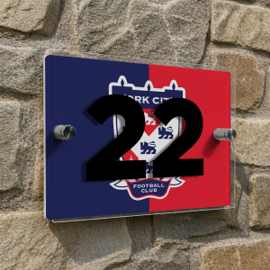 Alternative view of York City FC Personalised House Number Plaque Crest
