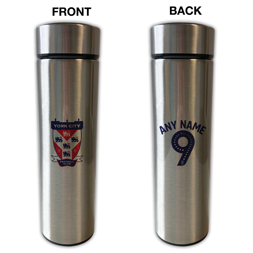 York City FC Personalised Thermos Stainless Steel Flask Name & Number