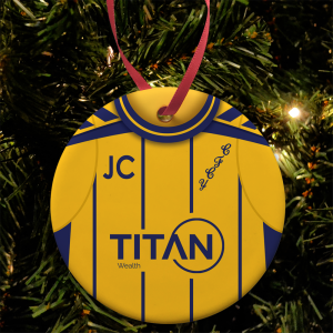 Personalised Bauble Xmas Tree Decoration York City FC Away 2026/27 Shirt Bauble