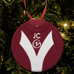 Personalised Bauble Xmas Tree Decoration York City FC Home 1974 Shirt Bauble