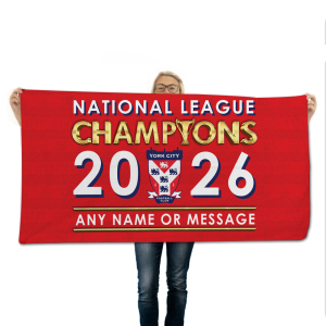 Personalised York City FC Beach Towel National League Champions 2026