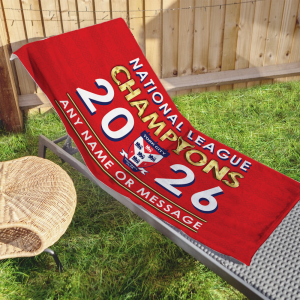Alternative view of Personalised York City FC Beach Towel National League Champions 2026