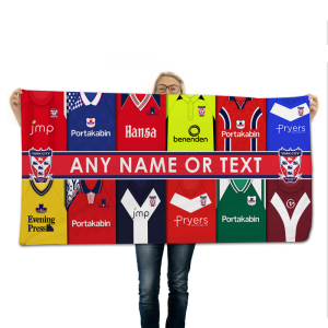 Personalised York City FC Beach Towel Montage Retro Shirt Beach Towel