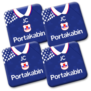 Personalised York City FC Coasters Pack Of 4 Away 1995 Shirt Coasters