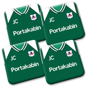 Personalised York City FC Coasters Pack Of 4 Away 1999 Shirt Coasters