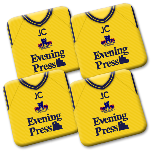 Personalised York City FC Coasters Pack Of 4 Away 2001 Shirt Coasters