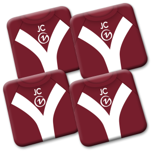 Personalised York City FC Coasters Pack Of 4 Home 1974 Shirt Coasters