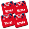 Personalised York City FC Coasters Pack Of 4 Home 1989 Shirt Coasters
