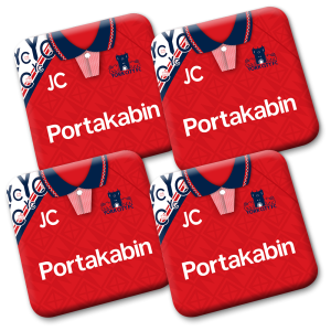 Personalised York City FC Coasters Pack Of 4 Home 1993 Shirt Coasters