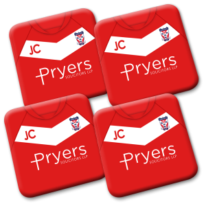 Personalised York City FC Coasters Pack Of 4 Home 2011 Shirt Coasters