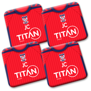 Personalised York City FC Coasters Pack Of 4 Home 2026/27 Shirt Coasters