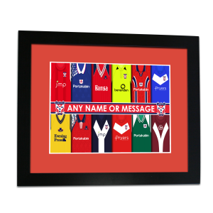 Personalised Framed Print York City FC Retro Shirt Montage