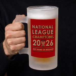 Alternative view of Personalised YCFC Frosted Pint Glass National League Champions 2026
