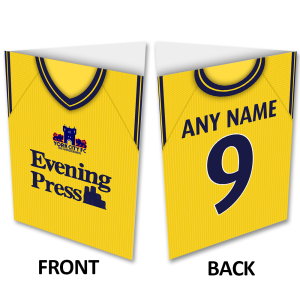 Personalised York City FC Greeting Card Away 2001 Shirt Name & Number
