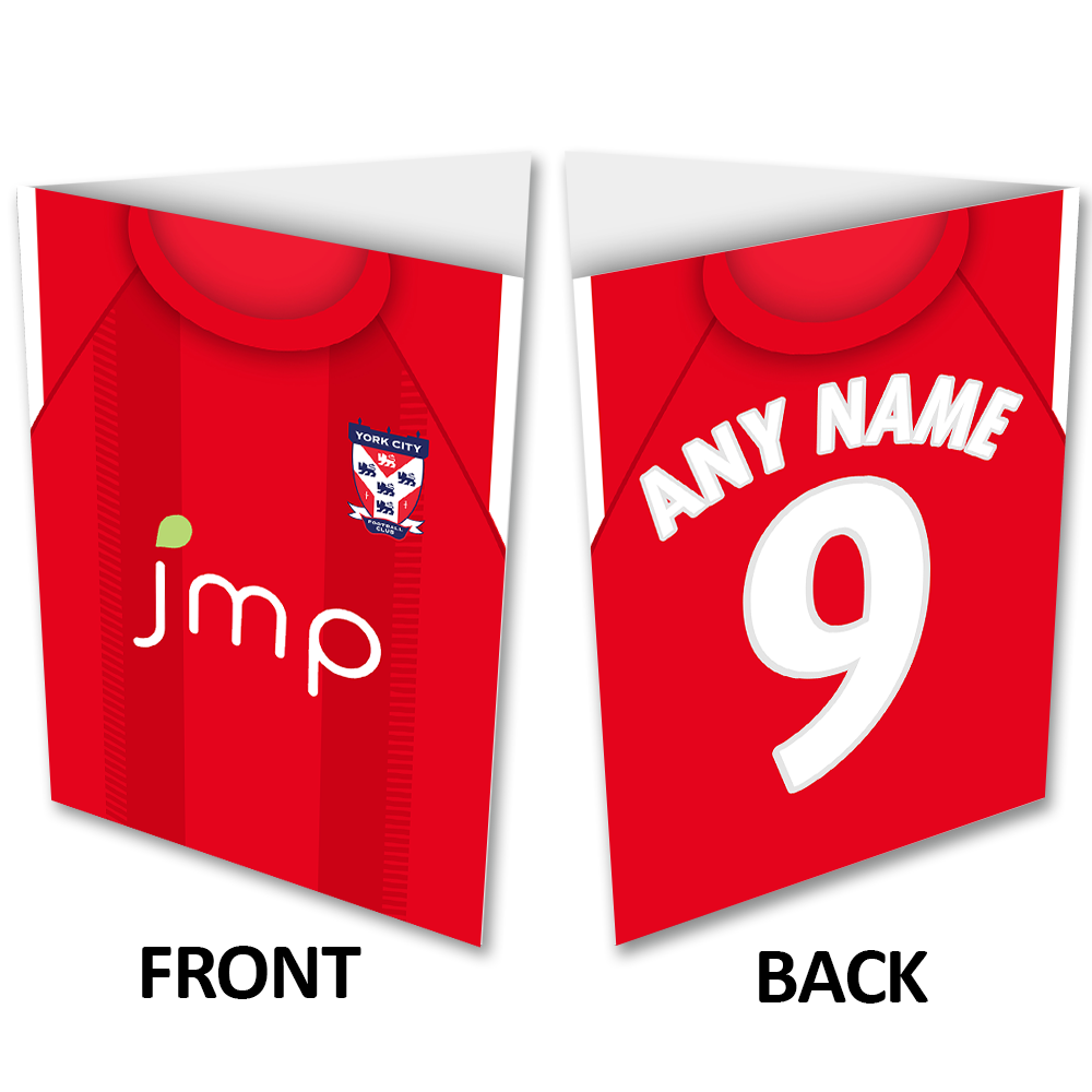 Personalised York City FC Greeting Card Home 2021 Shirt Name & Number