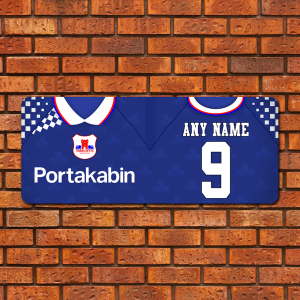 Large Aluminium Wall Art York City FC Away 1995 Shirt Name & Number