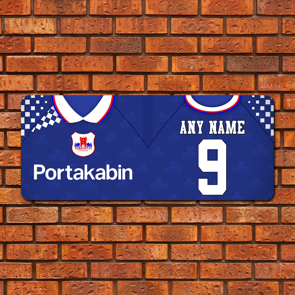 Large Aluminium Wall Art York City FC Away 1995 Shirt Name & Number