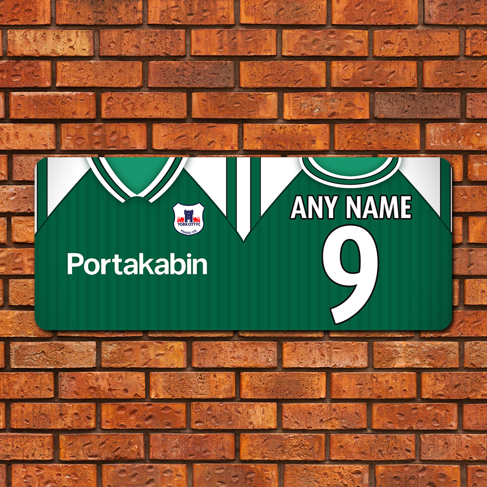 Large Aluminium Wall Art York City FC Away 1999 Shirt Name & Number