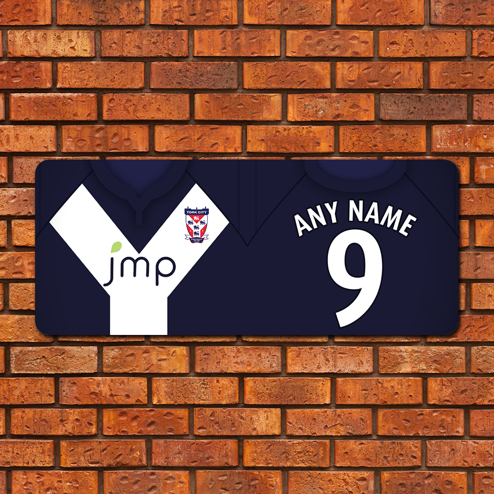Large Aluminium Wall Art York City FC Away 2019 Shirt Name & Number